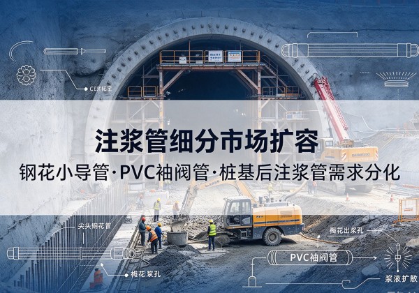 江山注浆管细分市场扩容，隧道钢花小导管、PVC 袖阀管、桩基后注浆管需求分化